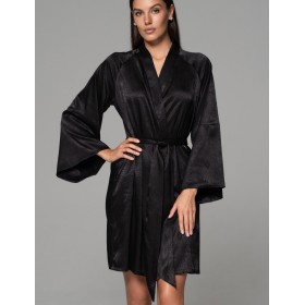 Халат из жаккардового шёлка Mia-Amore ANORA 4803 черный, Цвет: черный, Размеры: 2XL/3XL