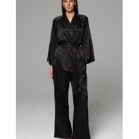 Шёлковая пижама-тройка Mia-Amore ANORA 4805 черный, Цвет: черный, Размеры: 2XL