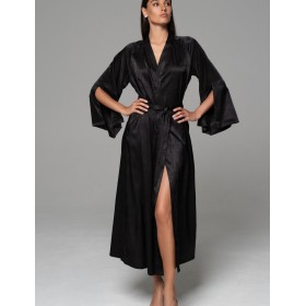 Халат с жаккардовым узором Mia-Amore ANORA 4809 черный, Цвет: черный, Размеры: 2XL/3XL