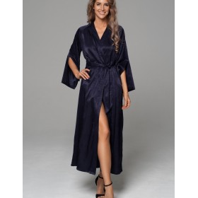 Халат с жаккардовым узором Mia-Amore ANORA 4809 темно-синий, Цвет: темно-синий, Размеры: 2XL/3XL