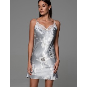 Короткая шёлковая сорочка Mia-Amore ARABEL 4771 серебристый, Цвет: серебристый, Размеры: 2XL