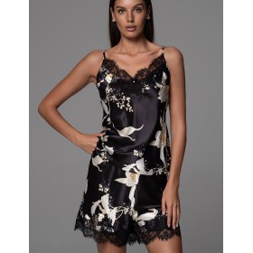 Шёлковый комплект с шортами Mia-Amore ARABEL 4772 черный, Цвет: черный, Размеры: 3XL