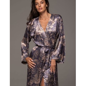 Длинный шёлковый халат Mia-Amore GIOCONDA 4689, Цвет: мультицвет, Размеры: 2XL/3XL