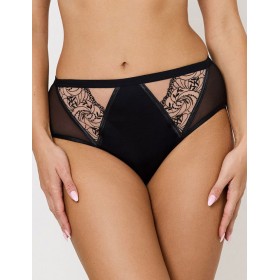 Трусы высокие Subtille FREYA hight-waist, Цвет: черный+бежевый, Размеры: M