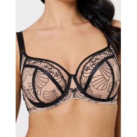 Бюстгальтер с подкроем Subtille FREYA soft side support, Цвет: черный+бежевый, Размеры: 100C