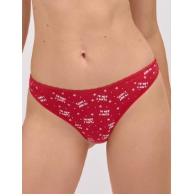 Стринги с рождественским принтом Ysabel Mora 19488, Цвет: красный, Размеры: M