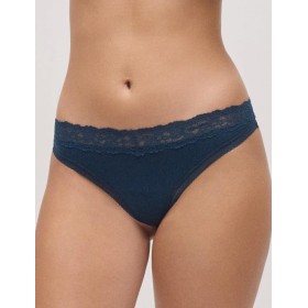 Стринги в рубчик с кружевом Ysabel Mora 10763 тёмно-синий, Цвет: тёмно-синий, Размеры: S