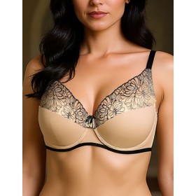 Бюстгальтер на поролоне Albina L JESSICA 8084, Цвет: миндаль/черный, Размеры: 95D