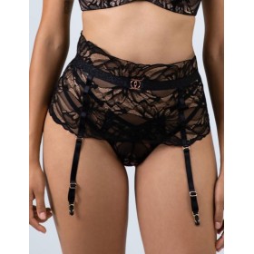 Высокий кружевной пояс Alles THE ICON garter belt черный, Цвет: черный, Размеры: XL
