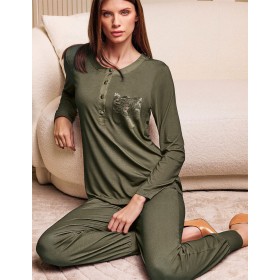 Трикотажная пижама Lormar SATEN 650798LU felce, Цвет: felce (зеленый), Размеры: S