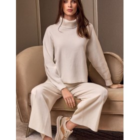 Теплый костюм из трикотажа с начесом Lormar BASIC 603897LU latte, Цвет: latte (молочный), Размеры: M/L