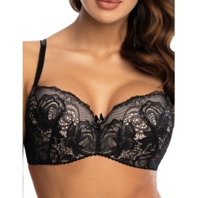 Бюстгальтер балконет Orhideja 587-437 черный/пион, Цвет: черный/пион, Размеры: 85C
