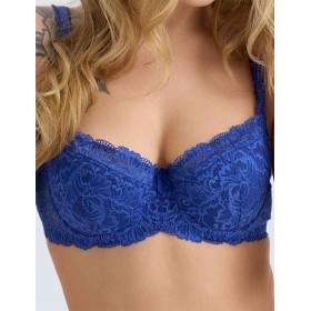 Кружевной бюстгальтер на поролоне Lina A 6086 ривьера, Цвет: ривьера, Размеры: 70F