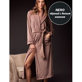 Черный халат с белым кантом Lormar JACKET 673867LU nero, Цвет: nero (черный), Размеры: 2XL