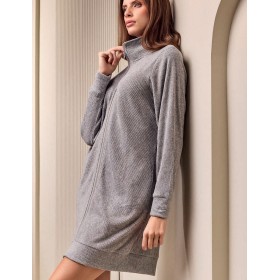 Трикотажный халат на молнии Lormar MOHAIR 673904LU grigio melange, Цвет: grigio melange (серый), Размеры: M/L