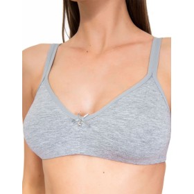Хлопковый бюстгальтер без каркасов Sielei NATURAL COTTON 1450 grigio melange, Цвет: grigio melange, Размеры: 90B