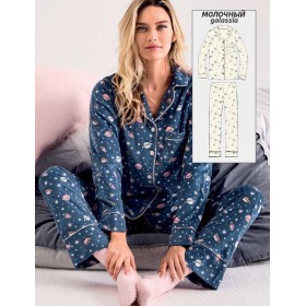 Теплая пижама Infiore SPACE TRIP SPC2845 galassia, Цвет: galassia (молочный), Размеры: S