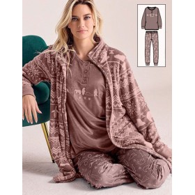 Пижама из флиса Infiore POLARIS PLR2868 lazy, Цвет: lazy (кофейный), Размеры: S