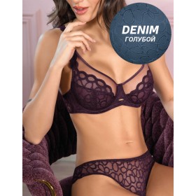 Комплект Leilieve ATTRACTION мягкая+бразилиана M8757 denim, Цвет: denim (голубой), Размеры: 90C