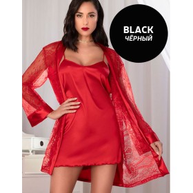 Кружевной пеньюар Leilieve CHRISTMAS M1903 black, Цвет: black (черный), Размеры: L