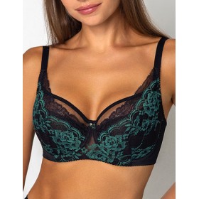 Бюстгальтер полумягкий Fluide EMERALD 6035 черный/изумруд, Цвет: черный/изумруд, Размеры: 75D
