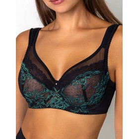 Бюстгальтер на широких бретелях Fluide EMERALD 7011 черный/изумруд, Цвет: черный/изумруд, Размеры: 75C