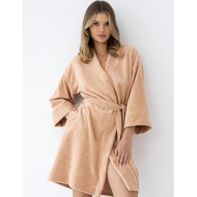 Короткий банный халат Sensis GOLDIE, Цвет: персиковый, Размеры: S/M