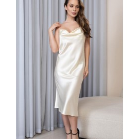 Шелковая сорочка с кружевом Mia-Amore MARJORY 3965 шампань, Цвет: шампань, Размеры: 2XL