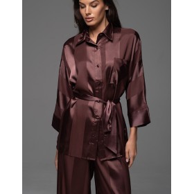 Пижама атласная Mia-Amore ILONA 7546 шоколад, Цвет: шоколад, Размеры: 2XL