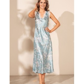 Длинная сорочка из шёлка Mia-Amore AIRIS 4878, Цвет: нежно-бирюзовый, Размеры: 3XL