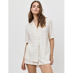 Пижама женская с шортами Aruelle ALBA, Цвет: экрю, Размеры: XS