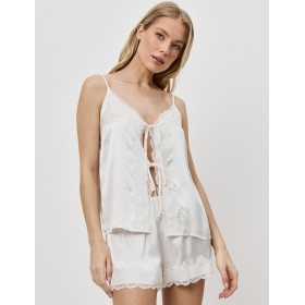 Пижама с шортами из вискозы Aruelle ISABEAU, Цвет: молочный, Размеры: XS