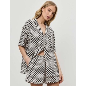 Пижама женская с шортами Aruelle VESPER, Цвет: чёрный/песочный, Размеры: XS