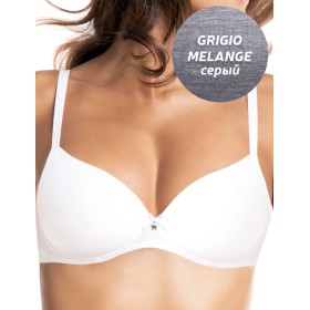 Бюстгальтер на поролоне Sielei NATURAL COTTON 1428 grigio melange, Цвет: grigio melange (серый), Размеры: 70B