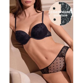 Комплект Lormar LIAISON супер пуш-ап + бразилиана Lia54353 champagne, Цвет: champagne (бежевый+черный), Размеры: 65B