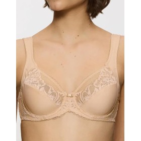 Бюстгальтер без поролона Triumph MODERN LACE COTTON W02 бежевый, Цвет: бежевый, Размеры: 100B