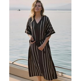 Платье-туника из вискозы Aruelle CEDAR, Цвет: шоколадный, Размеры: S