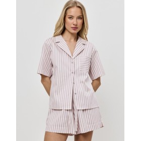 Хлопковая пижама с шортами Aruelle ELOW, Цвет: светло-розовый, Размеры: S