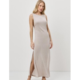 Длинное платье с разрезами Aruelle GLOW, Цвет: светло-бежевый, Размеры: M