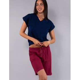 Хлопковый комплект с шортами Sielei CITY CI19 blu/ciliegia, Цвет: blu/ciliegia (синий/бордо), Размеры: 2XL