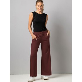 Трикотажные широкие штаны Sielei DAILY GS03 mogano, Цвет: mogano (махагон), Размеры: M