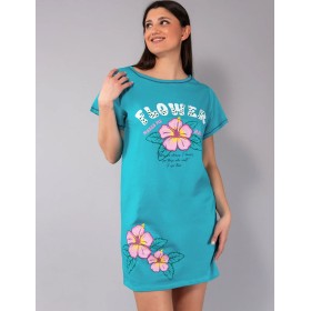 Удлиненная футболка Sielei FASHION SUMMER OR41 turchese, Цвет: turchese (бирюзовый), Размеры: XL