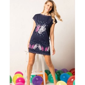 Удлиненная футболка Sielei FASHION SUMMER SU41 blu, Цвет: blu (синий), Размеры: L