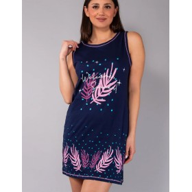 Короткая сорочка из хлопка Sielei FASHION SUMMER SU42 blu, Цвет: blu (синий), Размеры: L