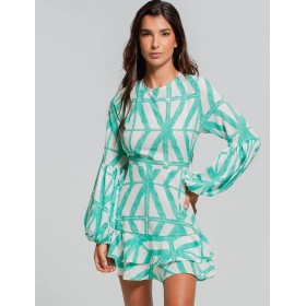 Короткое пляжное платье Cosita Linda CLC26059 MAYAN SHADES, Цвет: бирюзовый, Размеры: L