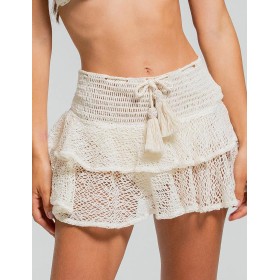 Короткая пляжная юбка Cosita Linda CLC26120 ETHEREAL NATURE, Цвет: молочный, Размеры: M