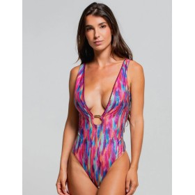 Слитный купальник с глубоким вырезом Cosita Linda CLM26096 EXOTIC SHADE, Цвет: мульти, Размеры: M