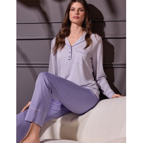 Пижама лонгслив с брюками Lormar TODAY 654099LU violette/glicine, Цвет: violette/glicine (фиолетовый), Размеры: 2XL