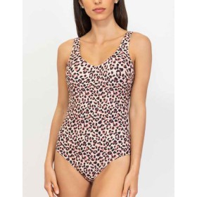 Леопардовый слитный купальник Sielei LEO AN51 sabbia, Цвет: sabbia (песочный), Размеры: 75B
