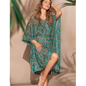 Туника из принтованной сетки Mia-Amore LUMINEL 2182, Цвет: зеленый, Размеры: 4XL/5XL